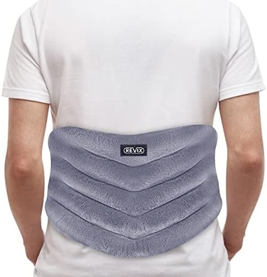 REVIX Microwavable Heating Pad for Back, Extra Large Microwave Heated Pack with Moist Heat for Waist, Stomach, and Shoulder, Unscented Hot or Cold Pack, Gray.
