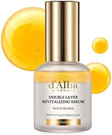 d'alba Piedmont Italian White Truffle Double Layer Revitalizing Serum, 100Hr Hydration Serum, 2 In 1 Double Solution Serum, Glow And Long-Lasting Moisture Serum, (1. 01 Fl. Oz.