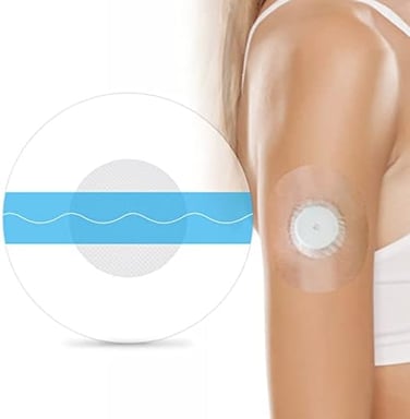 HONYOU 40Pack Latex-Free Medical Adhesive Patches for Freestyle Libre 2/3-Precut CGM Tape with No Glue On The Center Waterproof and Strong Stick for Long Stay.