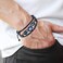 Picano Multi-Layer Evil Eye Leather Bracelet for Men Ethnic Wristband Weave Leather Bangle Bracelet Protection Jewelry &acirc;&euro;&brvbar; (black.