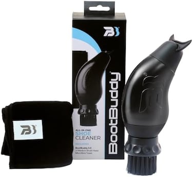 BootBuddy Boot Buddy 2. 0 Shoe CleanerBoot Brush With Towel (Black- Effortlessly Clean Outdoor Footwear, Football Boots, Rugby, Walking, Hiking Boots, Golf, Shoes, WelliesMore in Minutes.
