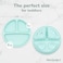 WeeSprout Suction Plates with Lids for BabiesToddlers - 100% Silicone, Plates Stay Put with Suction Feature, Divided Design, MicrowaveDishwasher Friendly, 3 Pack.