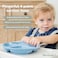 WeeSprout Suction Plates with Lids for BabiesToddlers - 100% Silicone, Plates Stay Put with Suction Feature, Divided Design, MicrowaveDishwasher Friendly, 3 Pack.
