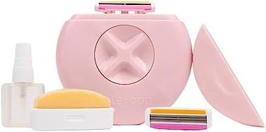 Alleyoop Portable Travel Razors For Women - Perfect For Touch Ups On-The-Go - Includes Refillable Blades, Moisturizing BarWater Spray Bottle - Safe For All/Sensitive Skin Types (Dusty Pink.