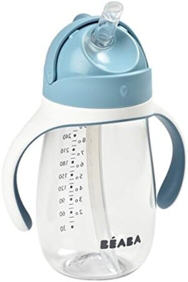 BEABA B&eacute;aba Straw Sippy Cup,10oz (Rain.
