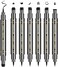 Erinde 6PCS Double-headed Liquid Eyeliner Stamp Pen Set, Black Eyeliner Pencil Eye Liner Stencil, Winged Eyeliner Tattoo Tool, Star Moon Heart Eyeliner Stamp Eye Face Makeup for Women.
