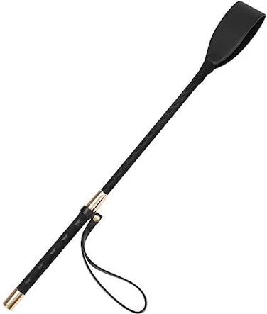 Coolrunner Riding Crop for Horse, 18 Inch Horse Whip with PU Leather, Equestrianism Horse Crop Double Slapper Horse Whip, Black Crops for Horses.