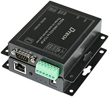 DTech Serial to Ethernet Converter Adapter RS232 RS422 RS485 to TCP IP Device Server Supports DHCP DNS Modbus RTU/TCP 10/100M Power Over Ethernet POE.