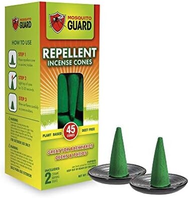 Mosquito Guard 45pcs Mosquito Repellent Incense Cone with 2 Ceramic Dishes - Mosquito Repellent for Patio &ndash; No Deet Plant Based Mosquito Repellent Outdoor.