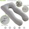 COSMOPLUS 𝐏𝐫𝐞𝐠𝐧𝐚𝐧𝐜𝐲 𝐏𝐢𝐥𝐥𝐨𝐰 𝐂𝐨𝐯𝐞𝐫 U Shaped Full Body Pillow Case 𝐂𝐨𝐯𝐞𝐫 for Maternity,Stretchy Cool Breathable Jersey Fabric,Provides Sleep and Pregnancy Support,Light Grey.