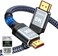 Highwings 8K HDMI Cable 2. 1 48Gbps 6. 6FT/2M, High Speed HDMI Braided Cord-4K@120Hz 8K@60Hz, DTS:X, HDCP 2. 22. 3, HDR 10 Compatible with Roku TV/PS5/HDTV/Blu-ray.