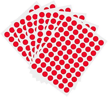 PARLAIM 1050 PCS 3/4 Inch Round Color-Code Dot Stickers,Color Coded Stickers Label Circle Stickers for Classroom, Office (Red.