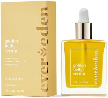 Evereden Golden Belly Serum, 1. 7 fl oz.CleanVegan Women's Belly Oil for Pregnancy and PostpartumClean Maternity SkincareNon-Toxic Stretch Mark Oil.