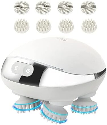 MOUNTRAX 5 in 1 Electric Scalp Massager, Portable Heated Head Kneading 88 Massage Nodes, 2 Styles3 Speed Modes, Body for Deep Cleansing, Relief, Hair Growth.