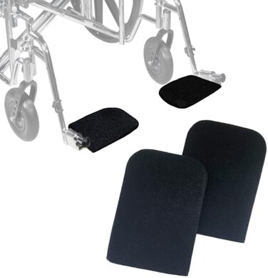 EDWERD Elderly Wheelchair Footrest Cover, Non-Slip Footplate Protector Pad, Soft Leg Rest Cushion for Prevent FootPedal Being Scratched, 1 Pair.