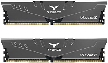 TEAMGROUP Team T-Force Vulcan Z DDR4 Gaming Memory, 2 x 8 GB, 3600 Mhz, 288 Pin DIMM, Grey.