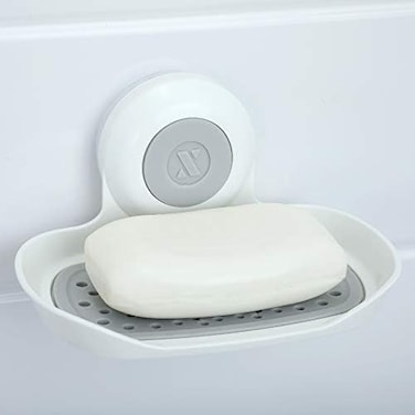SlipX Solutions Patented Strong Hold Soap Saver, Suction Cup Soap Holder, Must Have Universal KitchenBathroom Shower Accessories, White.