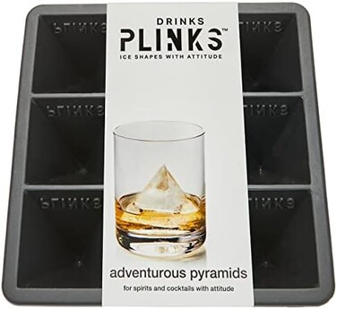 قالب مكعبات ثلج هرمي الشكل من السيليكون الممتاز من DRINKSPLINKS، صينية تجميد، حاوية تحضير وجبات آمنة للاستخدام في الفرن، ثلج للكوكتيلات، زجاجات المياه، تحضير الوجبات، طعام الأطفال، ثلج للبارمان.