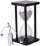 Budgetizer Decorative Sand Timer Clock Hourglass &ndash;with Balance Physics Motion Desk Toy Sculpture &ndash;(Light Gray60 Minute Productivity Hour Glass Sand Clock Timers for Office, Home Kitchen Desk Decor Pom