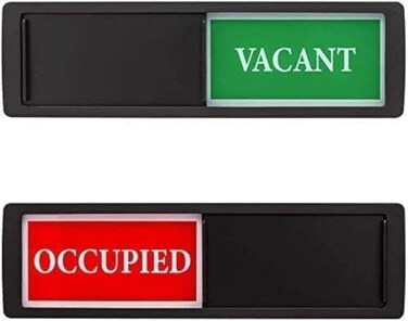 SXKRHW Vacant Occupied Office Sign, Black Metal Occupancy Sign, Modern Style, 7x2 Inches, Door Mount.