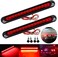 KEING 2 Pack 10" 15 LED Trailer Identification Light 9 to 30-volt, LED Stop Turn Tail Light Assembly Third Brake Bar Strip Truck Rear Marker Light IP67 Waterproof for Heavy Duty Marine Boats Trucks Pi
