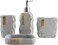 Hymmah Bathroom Accessories Set,Marble Design Toothbrush Holder,Farmhouse Bathroom Decor,4 Pcs Resin Gift Set Apartment Necessities, Contain Toothbrush Cup,Soap Dispenser,Soap Dish,Tumbler.