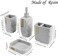 Hymmah Bathroom Accessories Set,Marble Design Toothbrush Holder,Farmhouse Bathroom Decor,4 Pcs Resin Gift Set Apartment Necessities, Contain Toothbrush Cup,Soap Dispenser,Soap Dish,Tumbler.