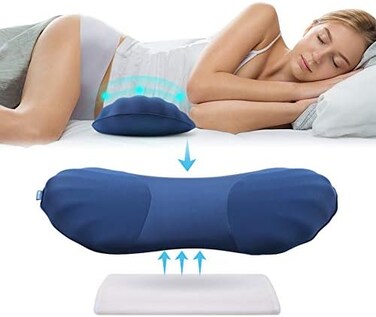 RESTCLOUD Adjustable Lumbar for Sleeping Memory Foam Back Support Pillow for Lower Back Pain Relief, Back Pillow for Sleeping, Lumbar Support Pillow for Bed and Chair.