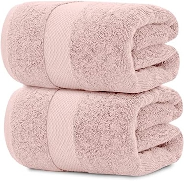 White Classic Luxury Bath Sheet Towels Extra LargeHighly Absorbent Hotel spa Collection Bathroom Towel35x70 Inch2 Pack (Pink.