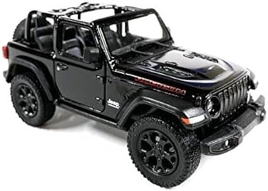 سيارة لعبة Kinsmart HCK Diecast Wrangler Rubicon Convertible Off Road Exploration (أسود).