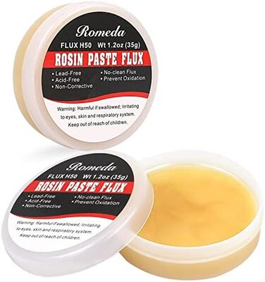 Romeda 2 Jar Solder Flux, Flux for Soldering, Rosin Soldering Flux Paste for Lead-Free Electronics Soldering and Soldering DIY (1. 2oz/35g in a Jar.