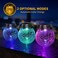 DBF Solar Lanterns Outdoor Waterproof, 2 Pack Hanging Solar Lights Outdoor, LED Cracked Glass Ball Globe Lantern Garden Decor for Patio Backyard Pathway Tree Porch Fence Events (Amber WarmRGB.