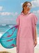 SUN CUBE Surf Poncho Changing Robe with HoodThick Quick Dry Microfiber Wetsuit Changing Towel for Surfing Beach Swim Outdoor Sports - Pink.