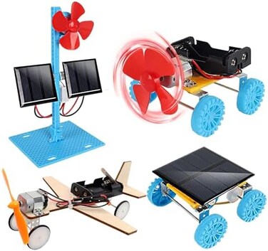 CYOEST 4 in 1 Solar PowerElectric Motor STEM Kits,Science Experiment Projects for Kids Beginners,Electronic Assembly Solar Powered Toy Kit,DIY Educational Engineering Experiments for Boys and Girls.
