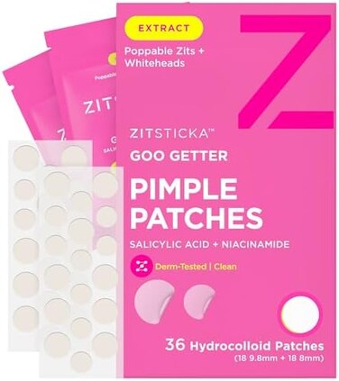 ZitSticka Goo Getter by , Hydrocolloid Patch to Drain and Shrink Zits, 36 Patches.