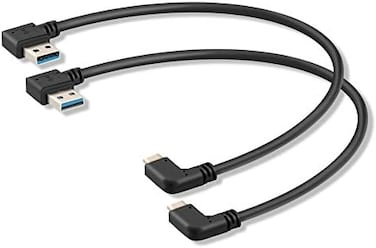 Oxsubor USB C 90 Degree Right Angle Cable Extension USB 3. 0 Type c Cable LeftRight Angle Male by (20CM,8IN(2 Pack.