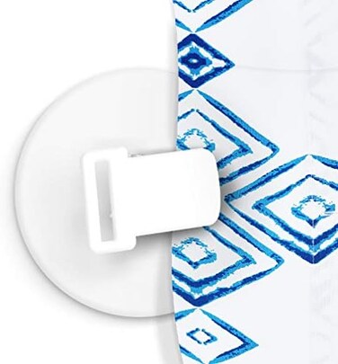 FEATCH 4 PCS Shower Curtain Clips, Shower Windproof Splash Guard - Self Adhesive Shower Curtain Weight Clip (White.