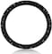Car Auto Women Fashion Black Velvet Bling Steering Wheel Cover with Black Diamonds, 15 inch Standard Glitter Rhinestone Wheel Cover Sparkling, Full Covered.