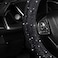 Car Auto Women Fashion Black Velvet Bling Steering Wheel Cover with Black Diamonds, 15 inch Standard Glitter Rhinestone Wheel Cover Sparkling, Full Covered.