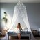 UB-STORE Canopy for Girls Bed with Pre-Glued Glow in The Dark Stars - Princess Mosquito Net Room Decor - KidsBaby Bedroom Tent with Galaxy Lights - 1 Opening Canopy BedHanging Kit Included.