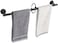 TocTen Bath Towel Bar - Thicken SUS304 Stainless Steel Bathroom Towel Holder, Towel Rod for Bathroom Heavy Duty Wall Mounted Towel Rack Hanger (24IN, Black.