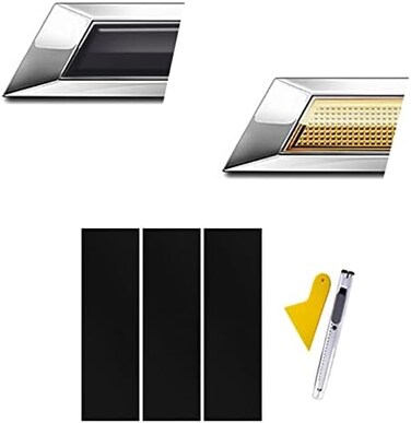 LANZMYAN Compatible with Bowtie Logo Wrap Stickers Cut-Your-Own Emblem Overlay DIY Decals for Chevy 3PCS Matte Black.