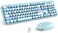 MOFII Wireless Keyboard and Mouse Combo Blue Retro Wireless Keyboard with Round Keycaps 2. 4GHz Dropout-Free Connection Cute Wireless Mouse Compatible with PC/Laptop/Mac/Windows XP/7/8/10 (Blue-Colorf