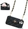 UnnFiko Wallet Case Compatible with iPhone 12 Pro Max, Cute Light Luxury Bag Design, Purse Flip Card Pouch Cover Soft Silicone Case with Handstrap Long Shoulder Strap (Black, iPhone 12 Pro Max.