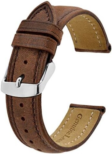 BISONSTRAP Watch Strap, Vintage Leather Replacement Bracelet, Band Width-14mm 15mm 16mm 17mm 18mm 19mm 20mm 21mm 22mm 23mm 24mm.