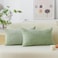 Home Brilliant Sage Green Rectangle Spring Pillow Covers 12x20 Lumbar Pillow Cover Accent Corduroy Striped Oblong Throw Pillows for Couch Decor, Set of 2, 12 x 20 inch, Sage Green.