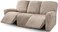 ULTICOR Velvet 8-Pieces Recliner Sofa Covers Stretch Reclining Couch Covers for 3 Cushion Reclining Sofa Slipcovers Furniture Covers Thick Soft Washable (3 Seater Recliner Cover, Taupe.