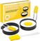 LTWQLing Egg Ring for Frying Eggs and English Muffin - Round Egg Shaper Mold with Anti-scald Handle - Stainless Steel Non-stick Egg Cooker Ring - 2 Pack.