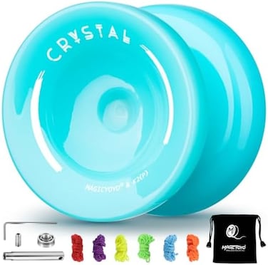MAGICYOYO K2 Responsive Yoyo for Kids, Professional for Beginners, Dual Purpose Replacement Unresponsive Bearing for Adults/Advanced with 6 StringsBagBearing Remover (Sky Blue.