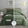 HIG 3pc Green Down Alternative Comforter Set Queen Size - All Season Reversible Comforter with Two Shams - Quilted Duvet Insert with Corner Tabs - Box Stitched - Breathable, Soft, Fluffy.